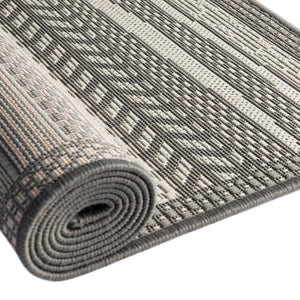 Gray 3' 3 x 5' 1 Outdoor Border Rectangle Area Rug Weather Resistant for Patio, Deck, Terrace, Balcony, Porch 100% Polypropylene Classic Bordered Carpet for Sale at Rug Engine