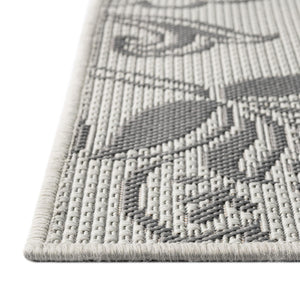 Gray 5' 3 x 8' Outdoor Botanical Rectangle Rug