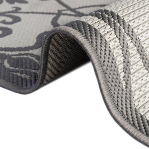 Gray 6' 1 x 9' Outdoor Botanical Rectangle Area Rug Weather Resistant for Patio, Deck, Terrace, Balcony, Porch Polypropylene Garden Floral Tropical Carpet for Sale at Rug Engine