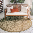 Brown 6' 1 x 6' 1 Outdoor Botanical Round Rug