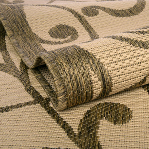 Brown 5' 3 x 8' Outdoor Botanical Rectangle Rug