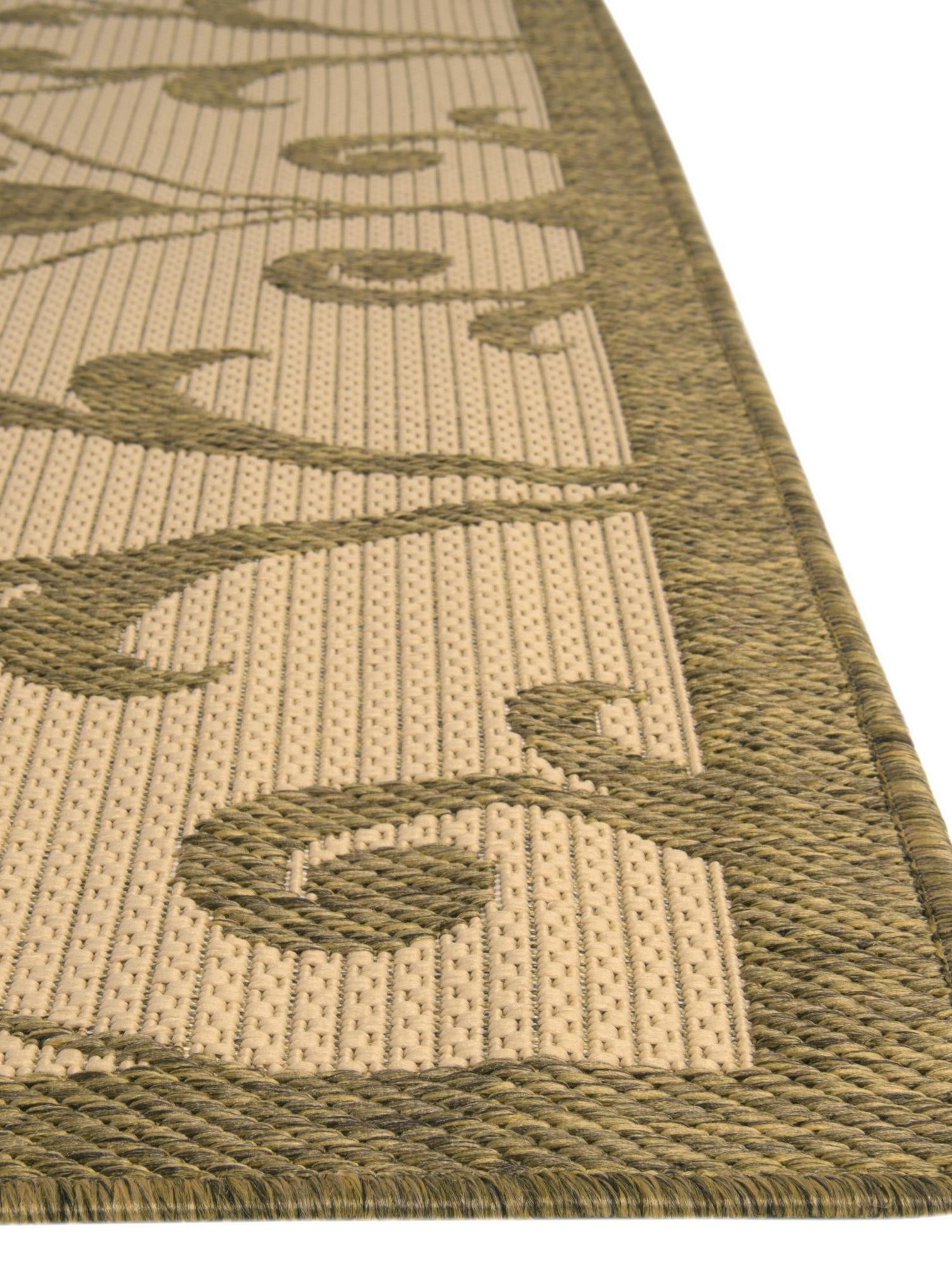 Brown 5' 3 x 8' Outdoor Botanical Rectangle Area Rug Weather Resistant for Patio, Deck, Terrace, Balcony, Porch Polypropylene Garden Floral Tropical Carpet for Sale at Rug Engine