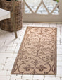 Brown 2' 2 x 6' 1 Outdoor Botanical Runner Rug