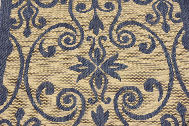 Blue 2' 2 x 6' 1 Outdoor Botanical Runner Rug
