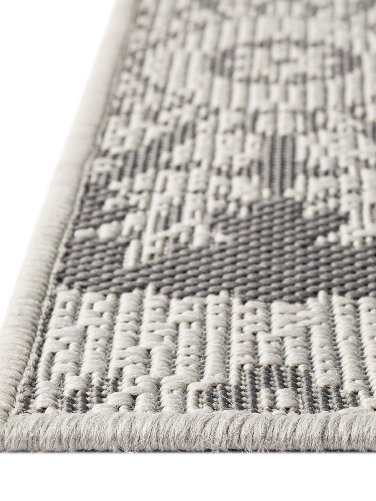 Gray 5' 3 x 8' Outdoor Botanical Rectangle Area Rug Weather Resistant for Patio, Deck, Terrace, Balcony, Porch