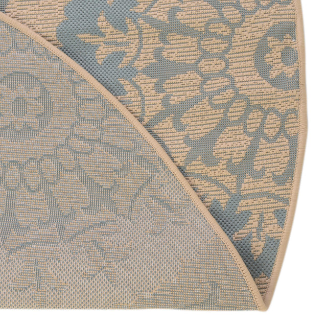 Aqua 6' 1 x 6' 1 Outdoor Botanical Round Rug