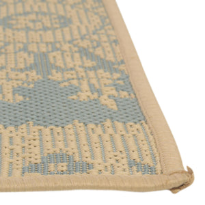 Aqua 5' 3 x 8' Outdoor Botanical Rectangle Rug