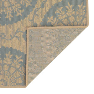 Aqua 5' 3 x 8' Outdoor Botanical Rectangle Rug