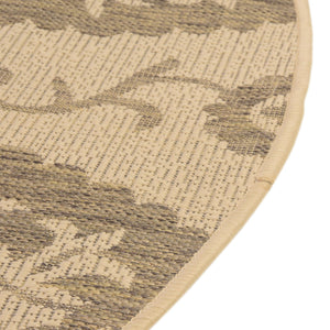 Brown 6' 1 x 6' 1 Outdoor Botanical Round Rug