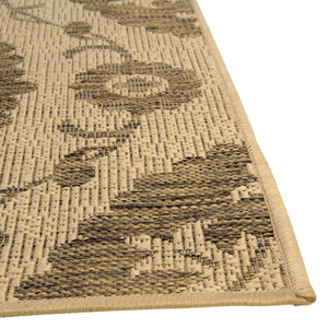 Brown 6' x 9' Outdoor Botanical Rectangle Area Rug Weather Resistant for Patio, Deck, Terrace, Balcony, Porch Polypropylene Garden Floral Tropical Carpet for Sale at Rug Engine