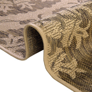 Brown 6' x 9' Outdoor Botanical Rectangle Area Rug Weather Resistant for Patio, Deck, Terrace, Balcony, Porch Polypropylene Garden Floral Tropical Carpet for Sale at Rug Engine