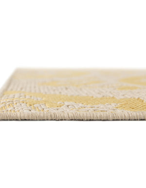 Yellow 6' 1 x 6' 1 Outdoor Botanical Square Rug