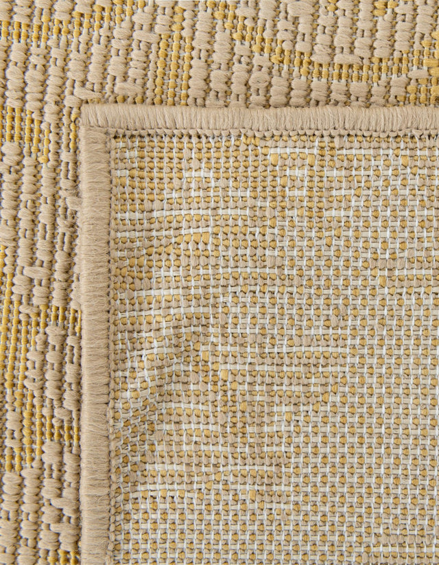 Yellow 6' 1 x 6' 1 Outdoor Botanical Square Rug