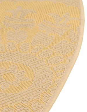 Yellow 6' 1 x 6' 1 Outdoor Botanical Round Rug