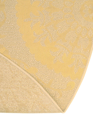 Yellow 6' 1 x 6' 1 Outdoor Botanical Round Rug