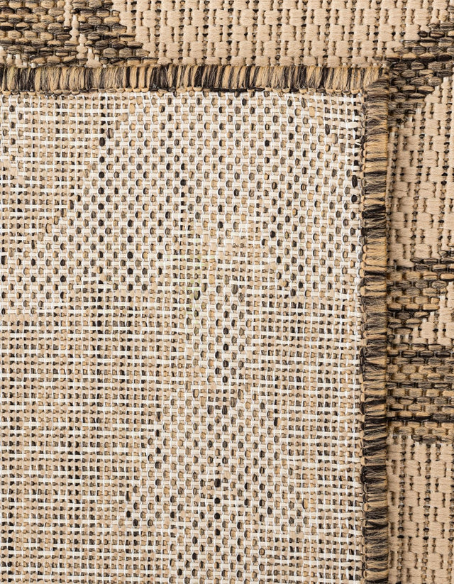 Beige 2' 2 x 6' Outdoor Botanical Runner Rug