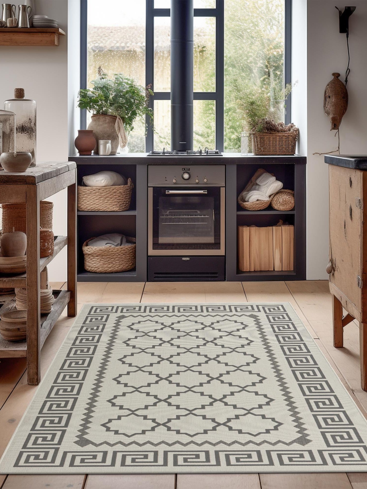 Gray 5' 3 x 8' Outdoor Trellis Rectangle Area Rug Weather Resistant for Patio, Deck, Terrace, Balcony, Porch Geometric Design Water Safe Outside Carpet for Sale at Rug Engine