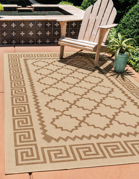 Beige 2' 2 x 3' 1 Outdoor Trellis Rectangle Rug