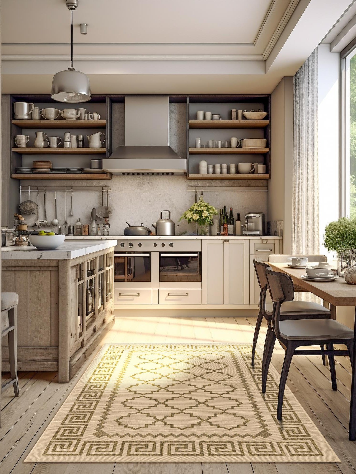 Beige 3' 3 x 5' 1 Outdoor Trellis Rectangle Area Rug Weather Resistant for Patio, Deck, Terrace, Balcony, Porch