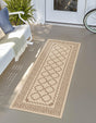 Beige 2' 2 x 6' Outdoor Trellis Runner Rug