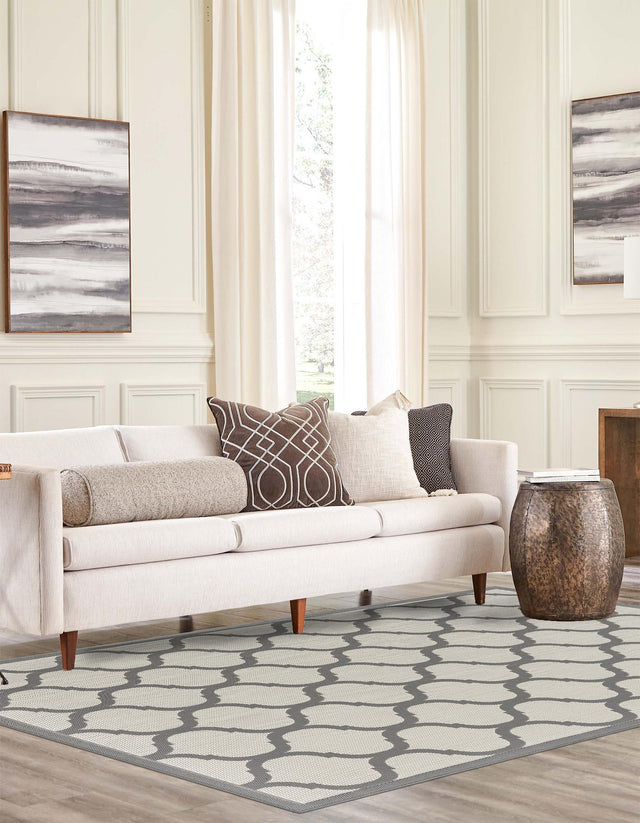 Gray 3' 3 x 5' 1 Outdoor Trellis Rectangle Rug