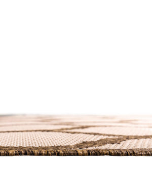 Beige and Brown 6' 1 x 6' 1 Outdoor Trellis Square Rug