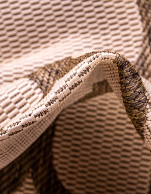 Beige and Brown 6' 1 x 6' 1 Outdoor Trellis Square Rug