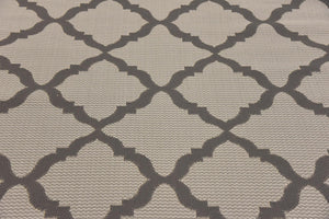Gray 6' x 6' Outdoor Trellis Round Rug