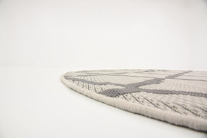 Gray 6' x 6' Outdoor Trellis Round Rug