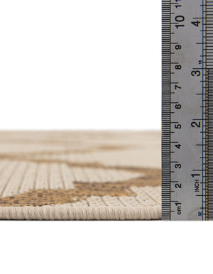 Beige 6' x 6' Outdoor Trellis Square Rug