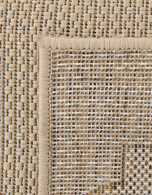 Beige 6' x 6' Outdoor Trellis Square Rug