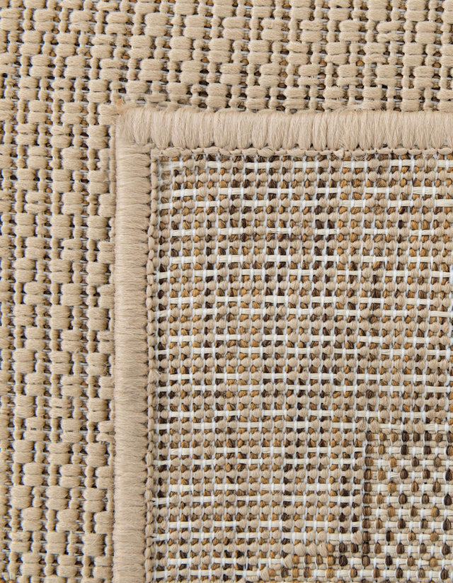 Beige 6' x 6' Outdoor Trellis Square Rug