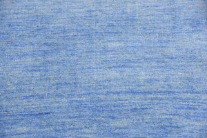Light Blue 2' 7 x 16' 5 Solid Gava Runner Area Rug 100% High Quality All Natural Wool Minimalist Carpet for Modern Home Interior Design for Sale at Rug Engine