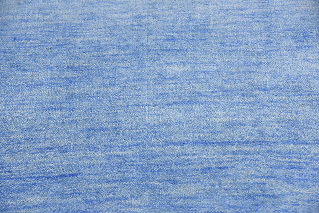 Light Blue 2' 7 x 16' 5 Solid Gava Runner Area Rug 100% High Quality All Natural Wool Minimalist Carpet for Modern Home Interior Design for Sale at Rug Engine