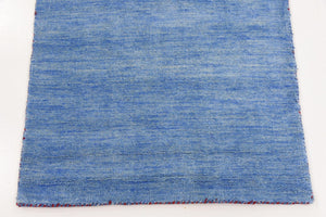 Light Blue 2' 7 x 16' 5 Solid Gava Runner Area Rug 100% High Quality All Natural Wool Minimalist Carpet for Modern Home Interior Design for Sale at Rug Engine