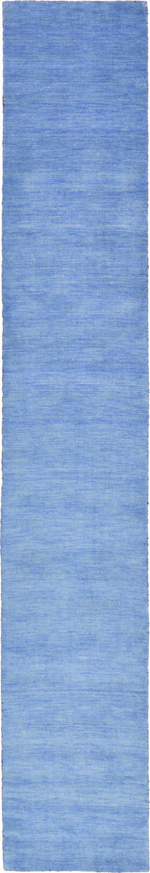 Light Blue 2' 7 x 16' 5 Solid Gava Runner Area Rug 100% High Quality All Natural Wool Minimalist Carpet for Modern Home Interior Design for Sale at Rug Engine