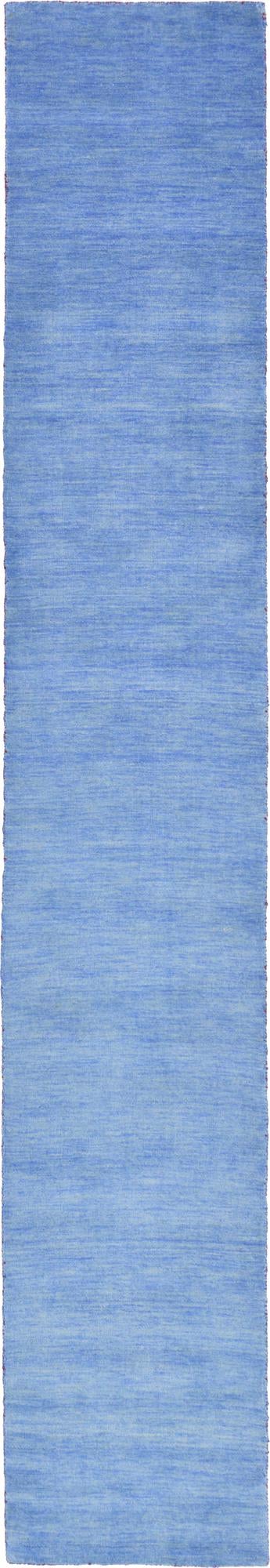 Light Blue 2' 7 x 16' 5 Solid Gava Runner Area Rug 100% High Quality All Natural Wool Minimalist Carpet for Modern Home Interior Design for Sale at Rug Engine