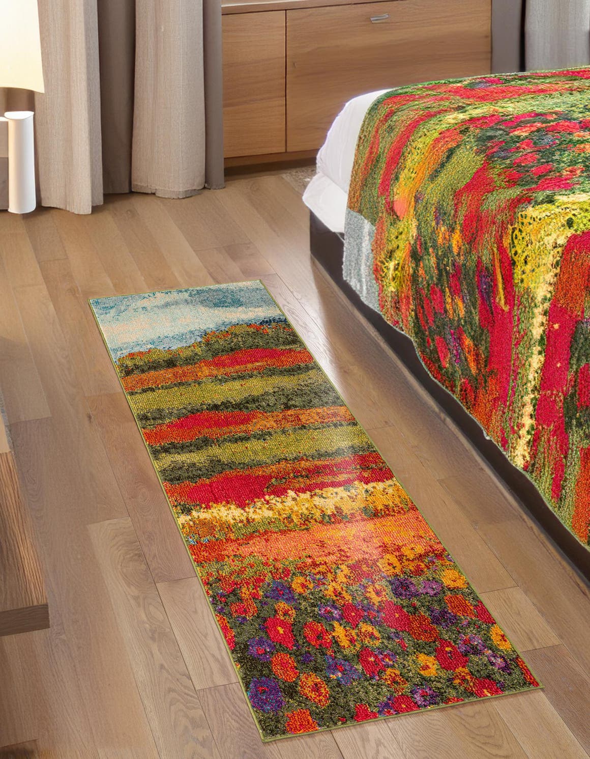 Multicolor 2' 2 x 6' 9 Estrella Runner Area Rug 100% Polypropylene Non-Shedding Stain Resistant Carpet Colorful Modern Abstract Design Easy Clean for Home Decor for Sale at Rug Engine