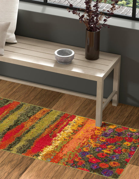 Multicolor 2' 2 x 6' 9 Estrella Runner Area Rug 100% Polypropylene Non-Shedding Stain Resistant Carpet Colorful Modern Abstract Design Easy Clean for Home Decor for Sale at Rug Engine