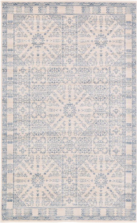 Beige 3' 3 x 5' 3 Paris Rectangle Area Rug Distressed Vintage Style Easy-Clean Carpet for Living Rooms, Kitchen, Bedrooms, Office, Dorms for Sale at Rug Engine