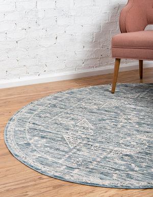 Blue 6' 1 x 6' 1 Paris Round Area Rug