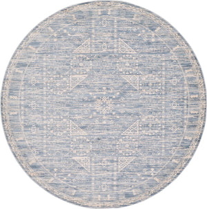 Blue 6' 1 x 6' 1 Paris Round Area Rug
