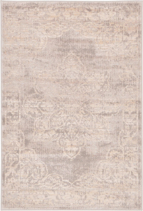 Gray 2' 2 x 3' 1 Paris Rectangle Area Rug Distressed Vintage Style Easy-Clean Carpet for Living Rooms, Kitchen, Bedrooms, Office, Dorms for Sale at Rug Engine