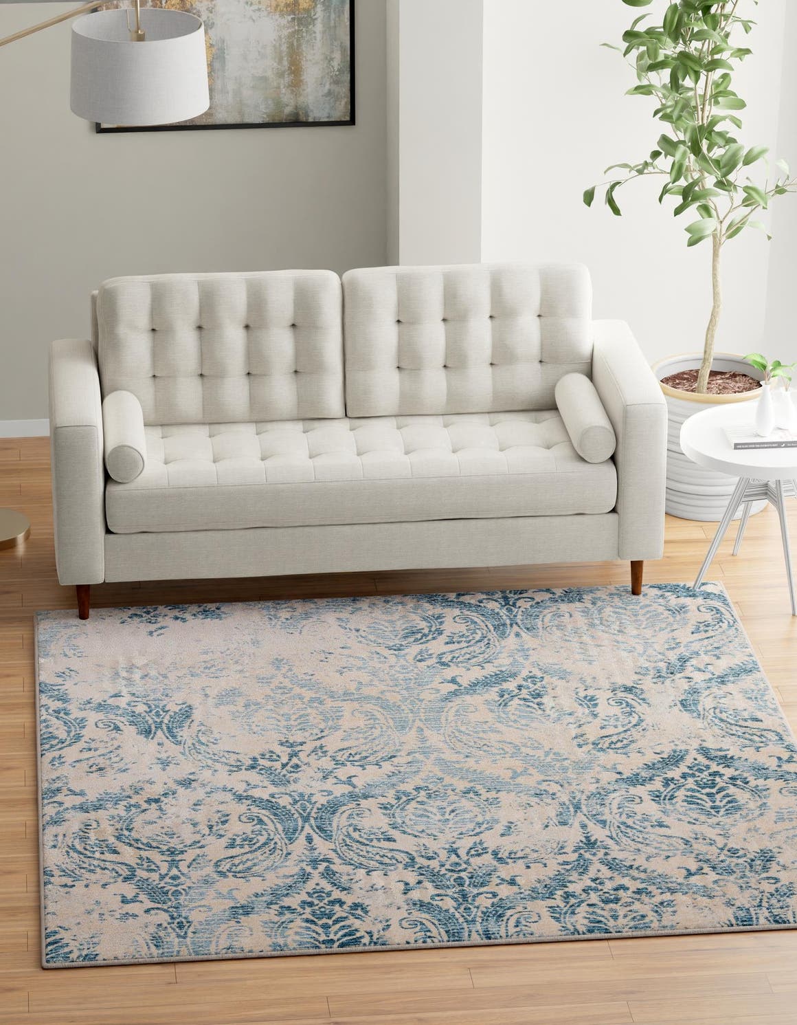 Blue 7' 10 x 7' 10 Paris Square Area Rug