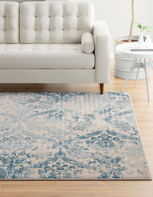 Blue 7' 10 x 7' 10 Paris Square Area Rug