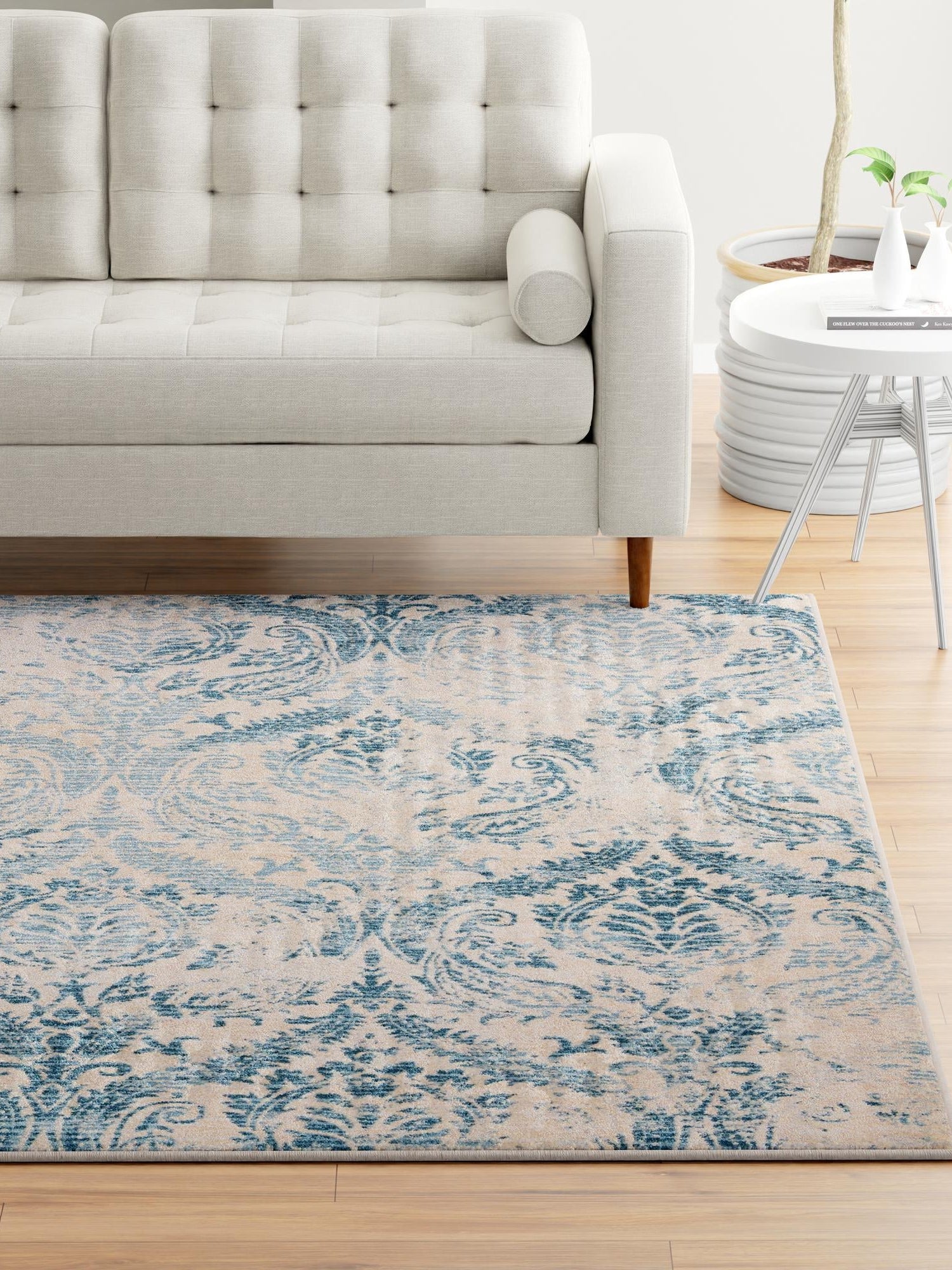 Blue 8' x 8' Paris Square Area Rug