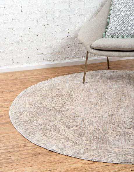 Gray 6' 1 x 6' 1 Paris Round Area Rug