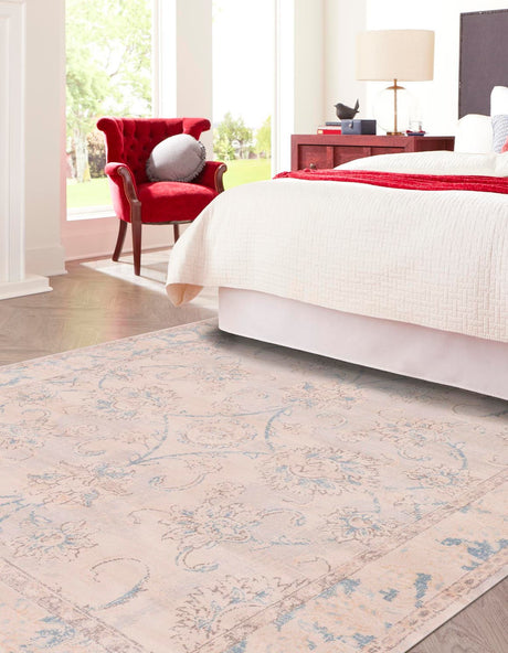 Beige 8' x 8' Paris Square Area Rug