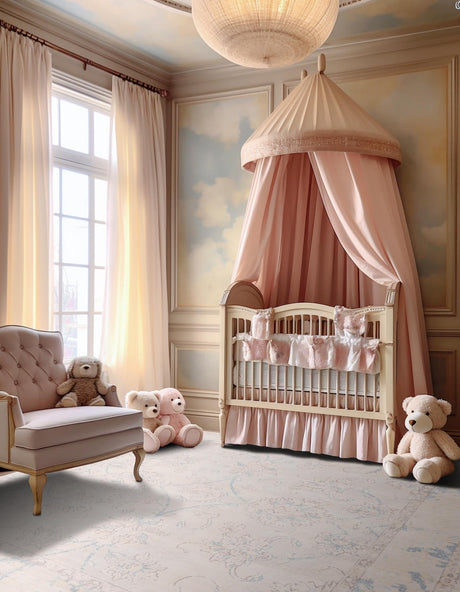 Beige 8' x 8' Paris Square Area Rug Distressed Vintage Style Easy-Clean Carpet for Living Rooms, Kitchen, Bedrooms, Office, Dorms for Sale at Rug Engine