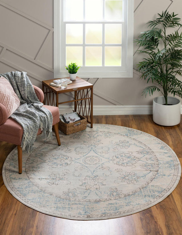 Beige 6' 1 x 6' 1 Paris Round Area Rug